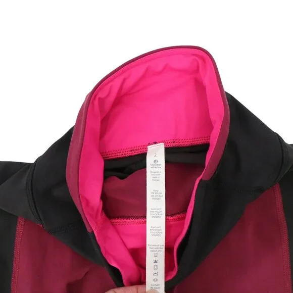 Lululemon All You Need Colorblock Leggings Tights 2 Black Dashing Purple Magenta - Picture 8 of 10